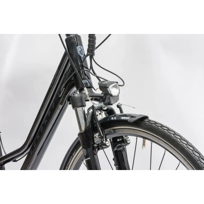 Rower Elektryczny Damski Trekkingowy 28" SHIMANO 250 W LED Alu Amory Stopka