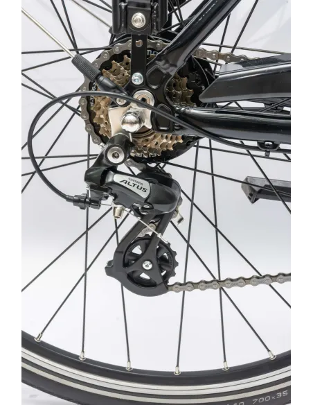 Rower Elektryczny Damski Trekkingowy 28" SHIMANO 250 W LED Alu Amory Stopka