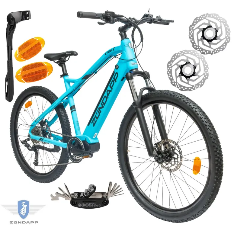 Rower Elektryczny Męski Damski Górski 27,5" SHIMANO 250 W MTB LCD Alu Amory