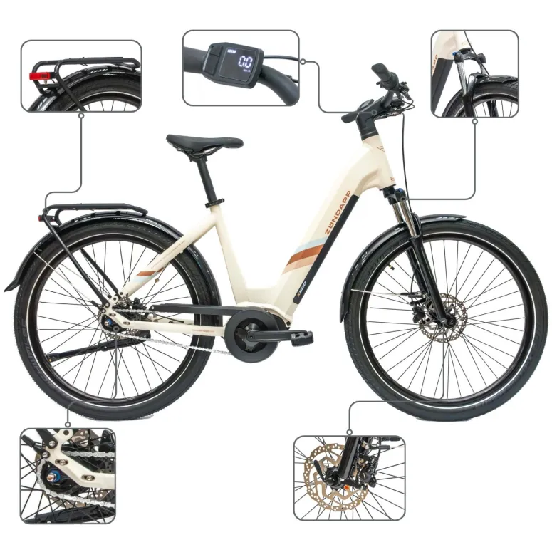 Rower Elektryczny Damski Miejski 27,5" SHIMANO Nexus Aplikacja 250 W 2025