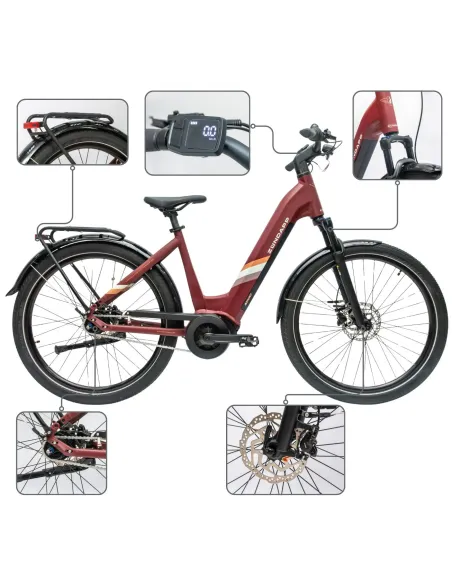 Rower Elektryczny Damski Miejski 27,5 SHIMANO Nexus LCD 2025 Aplikacja 250W