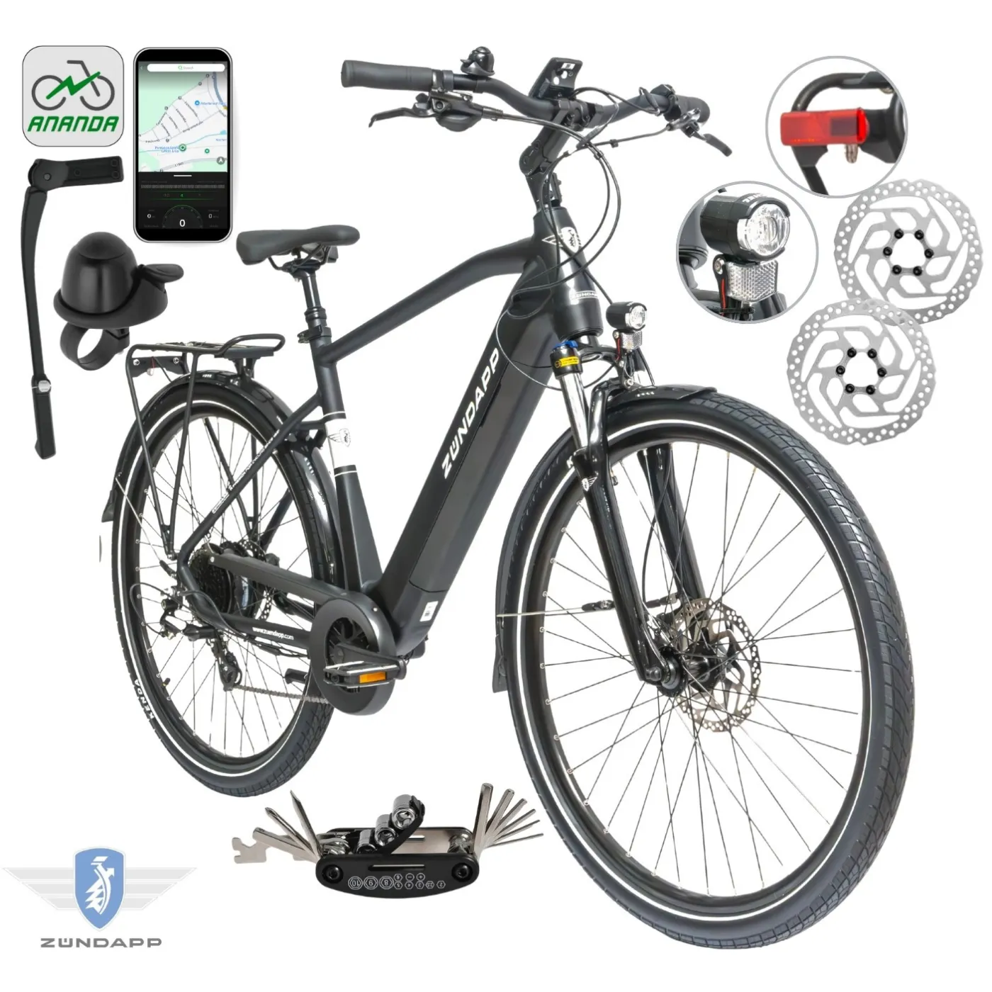 Rower Elektryczny Męski Trekkingowy 28" SHIMANO Hydraulika 2025 Aplikacja