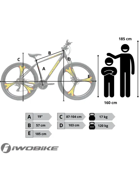 Rower Męski Górski 29 MTB Aluminium Amortyzacja Shimano IWOBIKE 2025 Stopka