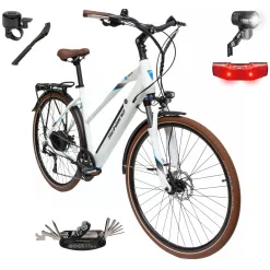 Rower Elektryczny Damski Miejski 28" 250W Acera Tarcze Amortyzacja ALU