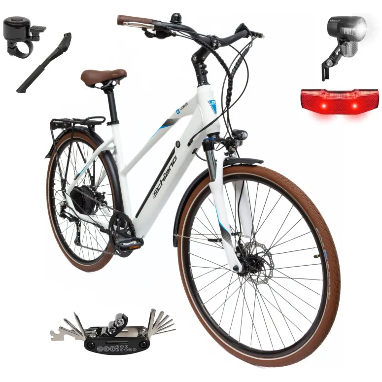 Rower Elektryczny Damski Miejski 28" 250W Acera Tarcze Amortyzacja ALU