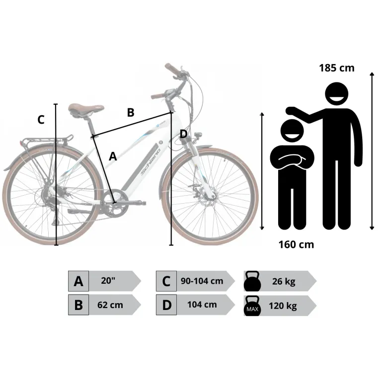 Rower Elektryczny Damski Miejski 28" 250W Acera Tarcze Amortyzacja ALU