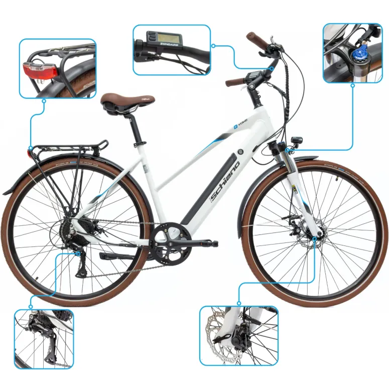 Rower Elektryczny Damski Miejski 28" 250W Acera Tarcze Amortyzacja ALU