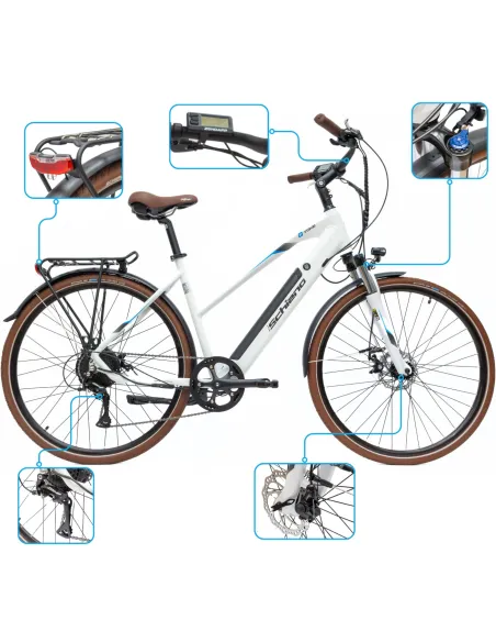 Rower Elektryczny Damski Miejski 28" 250W Acera Tarcze Amortyzacja ALU