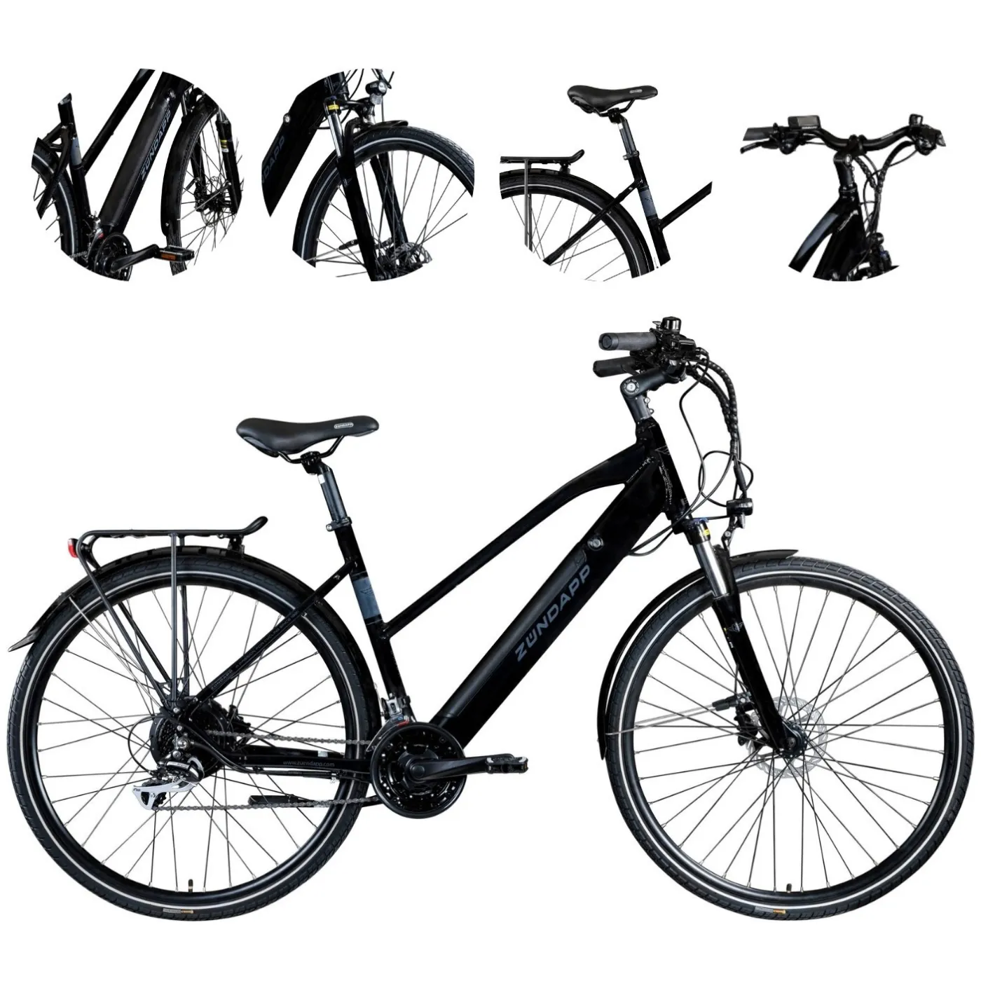 Elektryczny Rower Damski Trekking 28 Hydraulika ALU Stopka Światła Cyngle