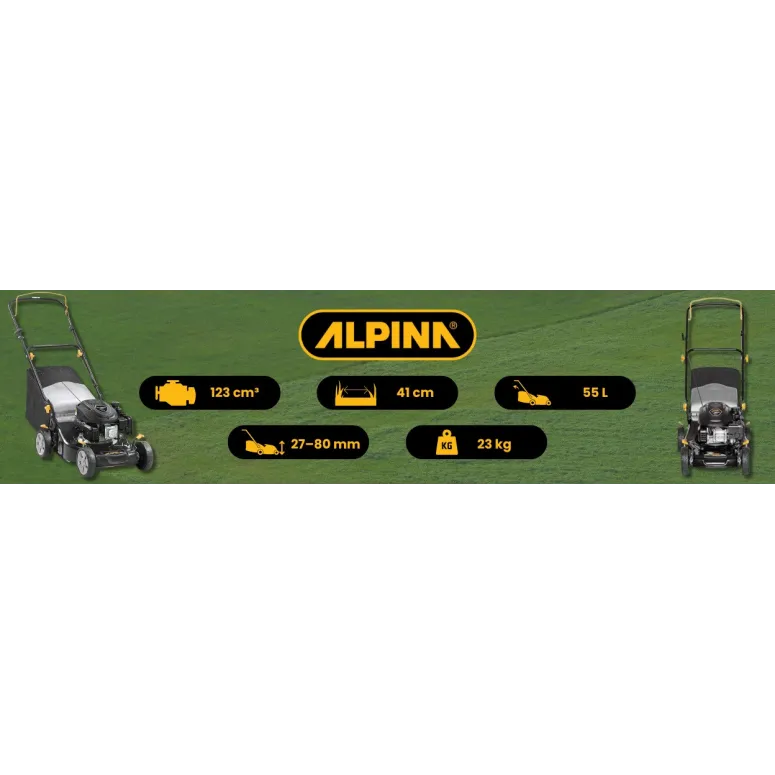 Kosiarka Spalinowa Stiga Alpina BL410 41 cm Silnik 123 cm³ Mocna Kosz 55 L