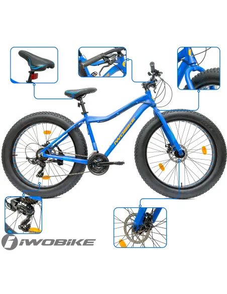Rower Damski Męski Fatbike 26 IWOBIKE Shimano Aluminium Tarcze Lekki 2025
