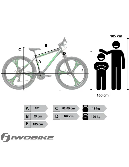 Rower Męski Górski 29" MTB IWOBIKE Shimano 2025 Hardtail Amortyzacja Tarcze