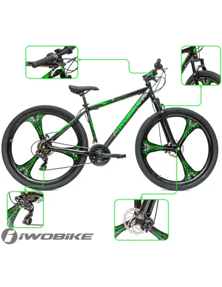 Rower Męski Górski 29" MTB IWOBIKE Shimano 2025 Hardtail Amortyzacja Tarcze