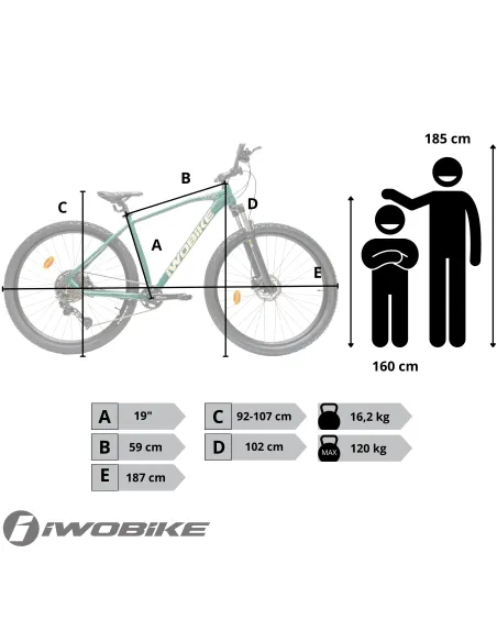 Rower Męski Górski 29 Aluminium IWOBIKE Shimano Cues Hydraulika Amortyzacja