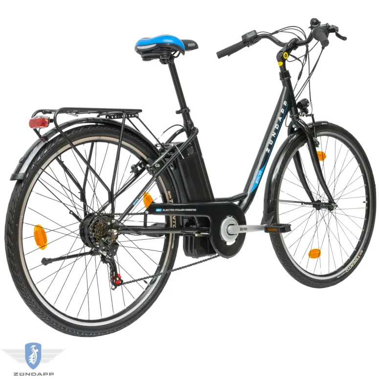 Rower Elektryczny Damski Miejski 28" SHIMANO 250 W LED Bagażnik Oświetlenie