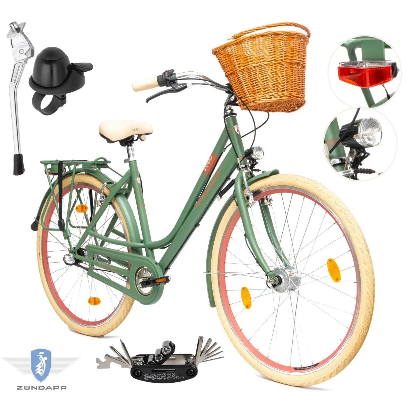 Rower Damski Miejski 28" SHIMANO Nexus Oświetlenie Dynamo Koszyk Bagażnik