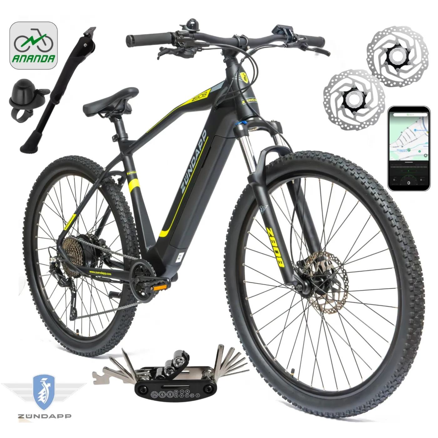 Rower Elektryczny Męski Damski Górski 29" SHIMANO Deore 250W Aplikacja 2025