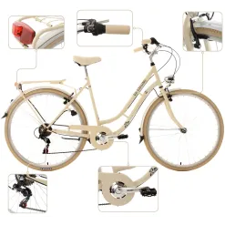 Rower Damski Miejski 28" SHIMANO Błotniki Oświetlenie Dynamo Stopka Dzwonek