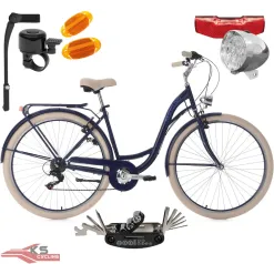 Rower Damski Miejski 28 SHIMANO Bagażnik Oświetlenie Dynamo Stopka Błotniki
