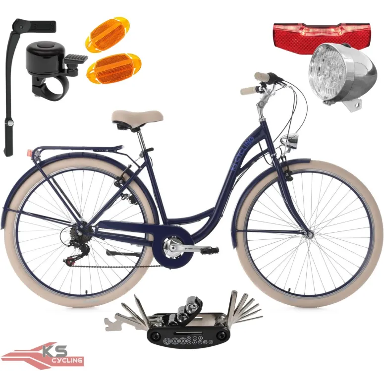 Rower Damski Miejski 28 SHIMANO Bagażnik Oświetlenie Dynamo Stopka Błotniki