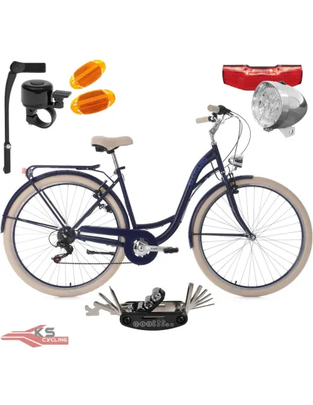 Rower Damski Miejski 28 SHIMANO Bagażnik Oświetlenie Dynamo Stopka Błotniki