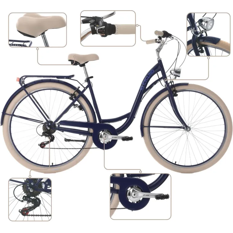 Rower Damski Miejski 28 SHIMANO Bagażnik Oświetlenie Dynamo Stopka Błotniki