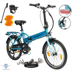 Rower Elektryczny Damski Męski Składany 20" SHIMANO 250 W Alu LED Składak