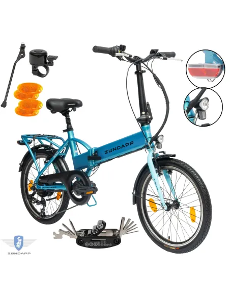 Rower Elektryczny Damski Męski Składany 20" SHIMANO 250 W Alu LED Składak