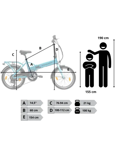 Rower Elektryczny Damski Męski Składany 20" SHIMANO 250 W Alu LED Składak