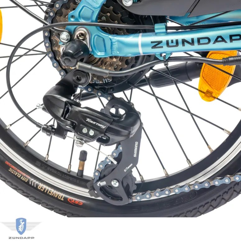 Rower Elektryczny Damski Męski Składany 20" SHIMANO 250 W Alu LED Składak