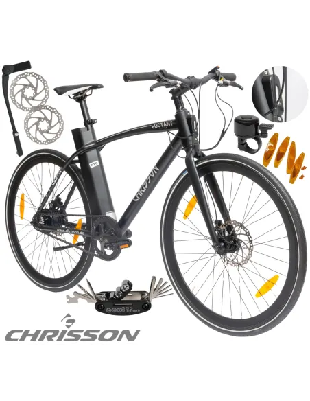 Rower Elektryczny Męski Miejski 28" LCD 250 W Aluminium Oświetlenie Stopka