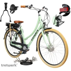 Rower Elektryczny Damski Miejski 28" SHIMANO Nexus LCD Aplikacja 250 W Alu