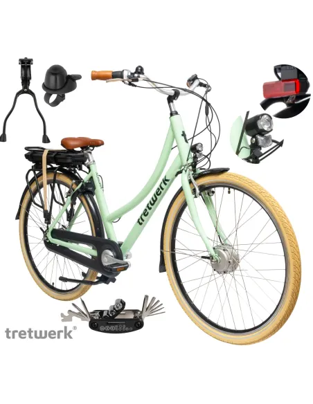 Rower Elektryczny Damski Miejski 28" SHIMANO Nexus LCD Aplikacja 250 W Alu