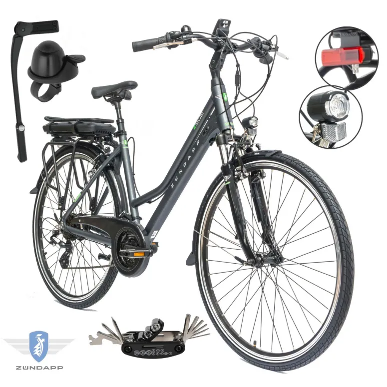 Rower Elektryczny Damski Trekkingowy 28" Aplikacja 2025 LCD 250 W SHIMANO