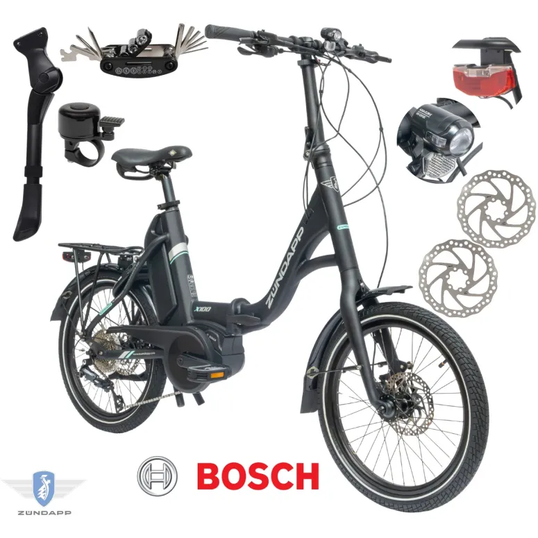 Rower Elektryczny Męski Damski Składany 20 SHIMANO Sora Składak 250 W BOSCH