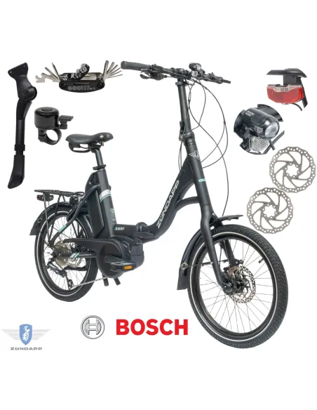 Rower Elektryczny Męski Damski Składany 20 SHIMANO Sora Składak 250 W BOSCH