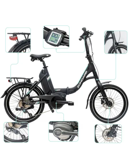 Rower Elektryczny Męski Damski Składany 20 SHIMANO Sora Składak 250 W BOSCH