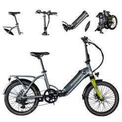 Rower Elektryczny Męski Damski Składany 20" SHIMANO Tarcze 250 W LCD Alu