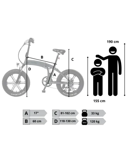 Rower Elektryczny Składany Fat 20 ALU 250W Wspomaganie Męski Damski Shimano