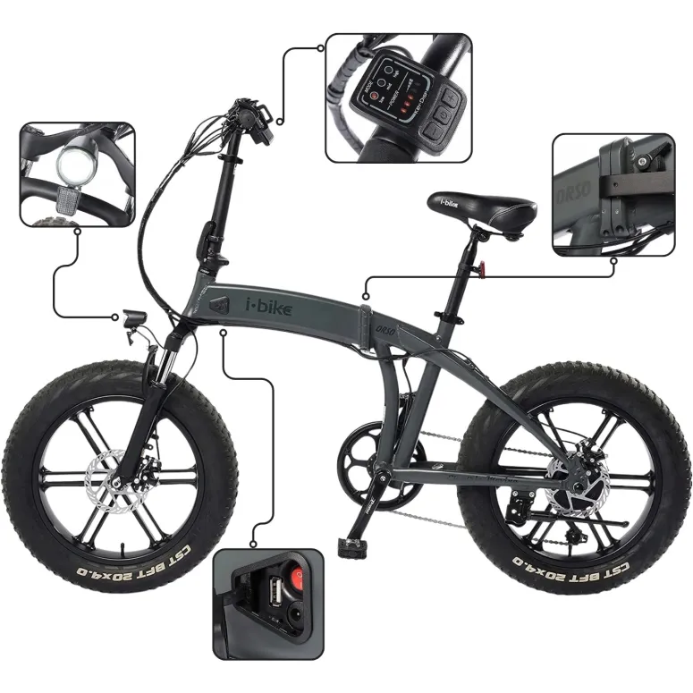 Rower Elektryczny Składany Fat 20 ALU 250W Wspomaganie Męski Damski Shimano