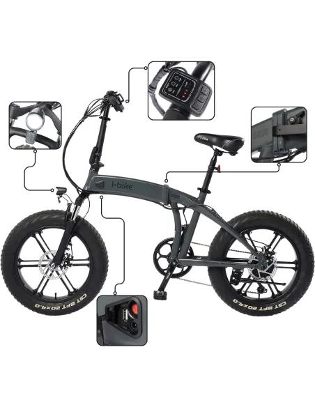 Rower Elektryczny Składany Fat 20 ALU 250W Wspomaganie Męski Damski Shimano