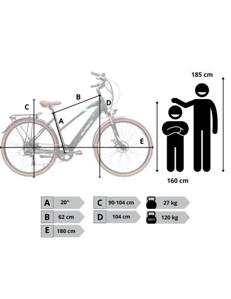 Rower Elektryczny Damski Miejski 28" Aluminium Bagażnik Oświetlenie Tarcze