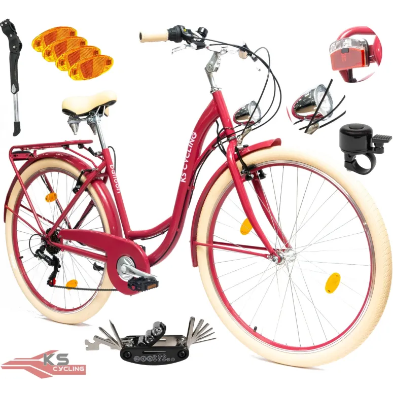 Rower Damski Miejski 28 SHIMANO Bagażnik Oświetlenie Dynamo Stopka Błotniki