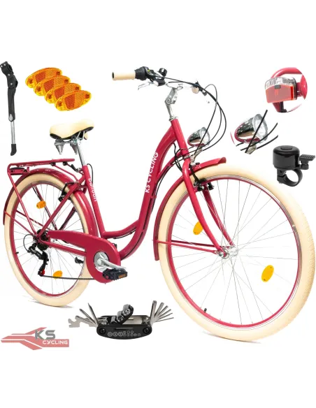 Rower Damski Miejski 28 SHIMANO Bagażnik Oświetlenie Dynamo Stopka Błotniki
