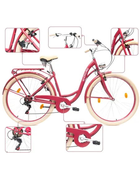 Rower Damski Miejski 28 SHIMANO Bagażnik Oświetlenie Dynamo Stopka Błotniki