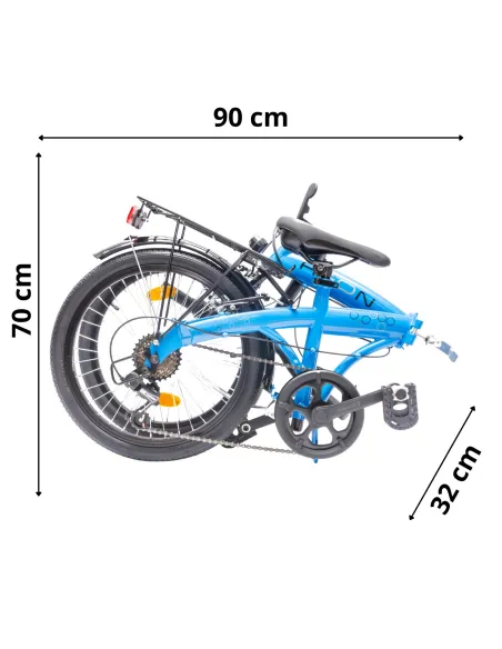 Rower Damski Męski Składany 20" SHIMANO Składak Oświetlenie Dynamo Bagażnik