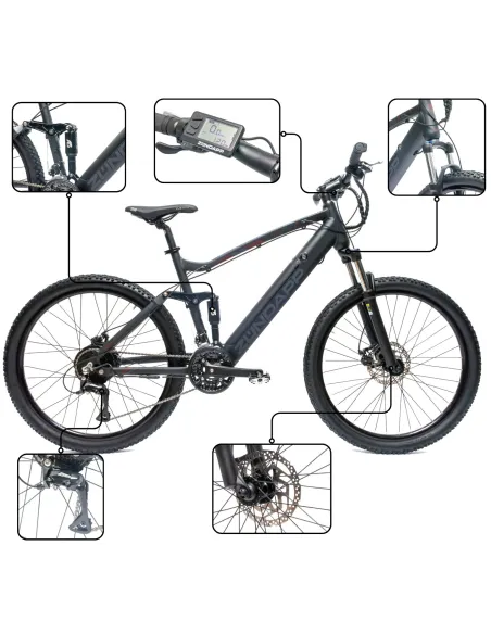 Rower Elektryczny Męski Górski 27,5" SHIMANO Tarcze Aluminium MTB 250 W LCD