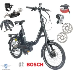 Rower Elektryczny Damski Męski Składany 20" BOSCH 250 W LCD Składak SHIMANO