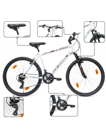 Rower Męski Górski 26" SHIMANO MTB Dzwonek Amortyzacja Lekki Góral Stal