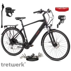 Elektryczny Rower Trekkingowy 28 Alu Wspomaganie 5 Trybów Bagażnik Światła